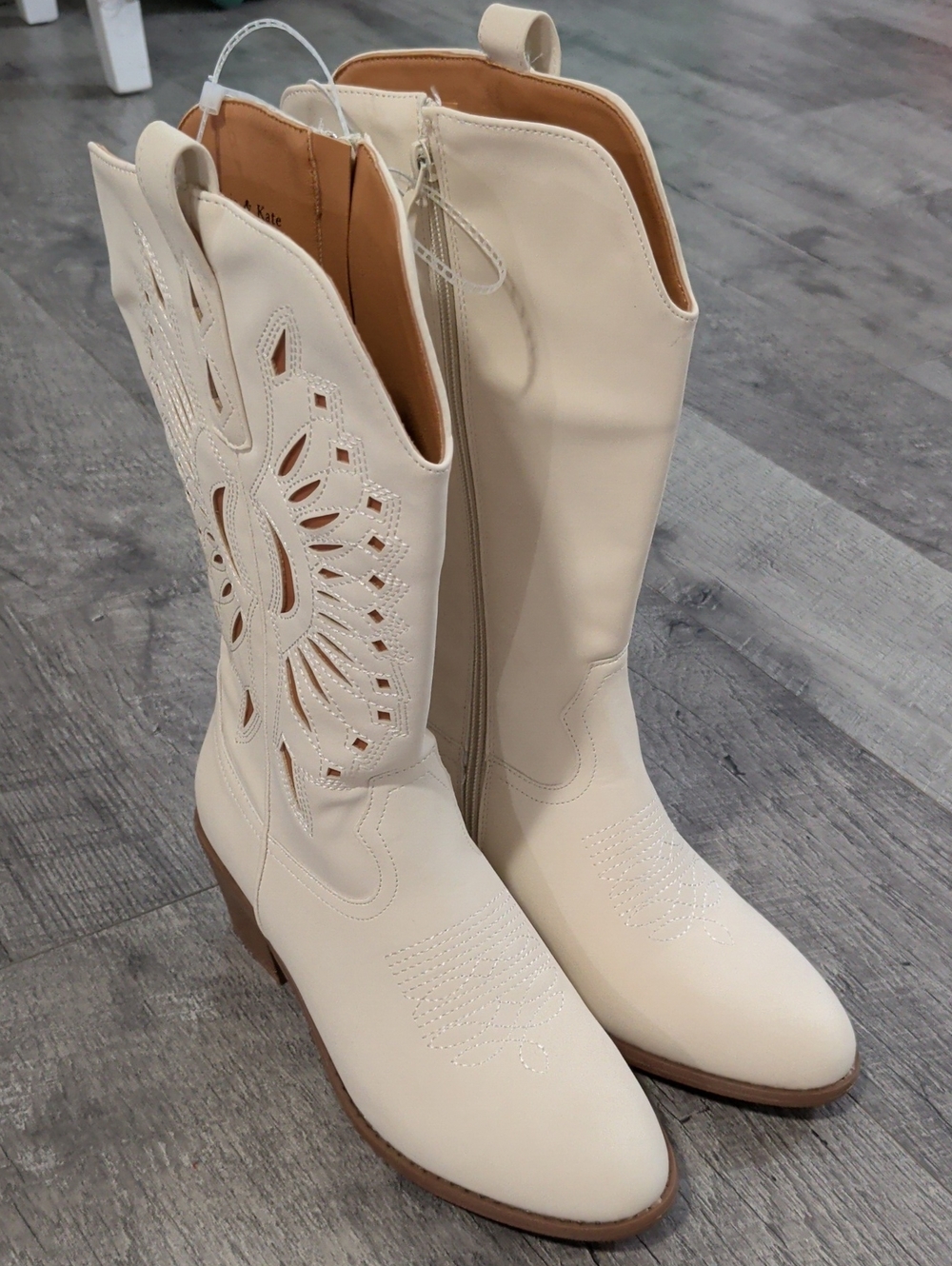 Olivia & Kate Western Boots With Cut-out Details, Women's 7.5
